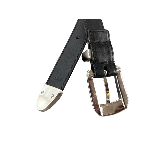 PGA Tour Belt Mens 38 Black Leather Woven Silver Buckle Western Golf Classic - Picture 5 of 16